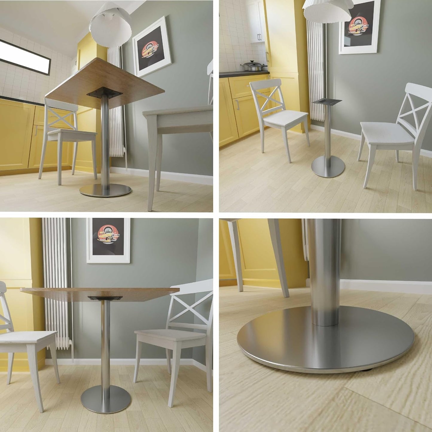 ONPIRA base round stainless steel table frame bistro table base floor plate Ø45cm