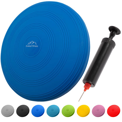 EVEREST FITNESS Balance Cushion - 33 cm diameter air cushion - Ball seat cushion for balance improvement - Orthopedic seat cushion for relieving back pain, Balance Pad - dark blue