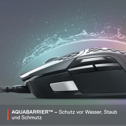 SteelSeries Aerox 5 - RGB gaming mouse with surface cutouts - Lightweight and water-resistant - Optical TrueMove Air sensor with 18,000 DPI.