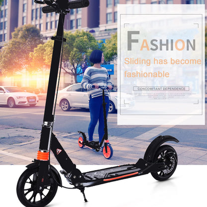 Adult Kick Scooter with Big Wheels, Dual Suspension, Folding Design, Anti-Slip PU, Double Shock Absorption System with Disc & Hand Brake, 150kg Capacity.