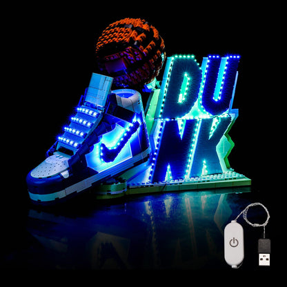 BrickBling LED Light Set compatible with Lego 43008 Nike Dunk x Set (No model), touch dimmer switch decoration lighting set Compatible with Lego Nike Dunk x 43008 Creative Toy