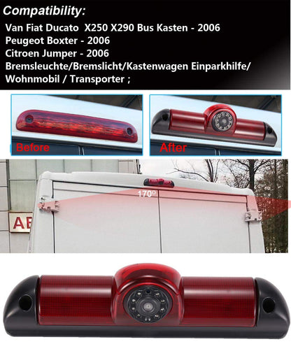 Car Roof Top Mount Brake Light Camera Brake Light Reverse Camera for FIAT Ducato/Peugeot Boxer/Citroen Jumper/Dodge+7" Inch DVD Monitor TFT Screen Truck Car LCD Display