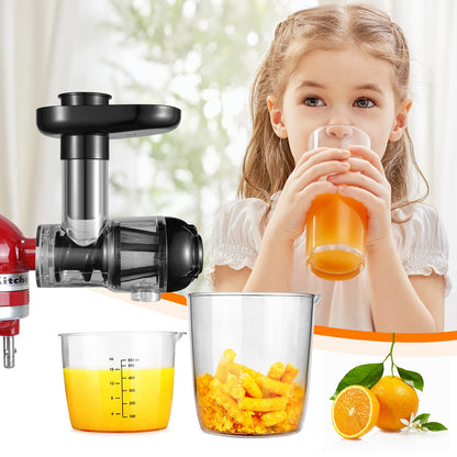 Gdrtwwh Juicer Attachment for KitchenAid Stand Mixer, Slow Juicer Citrus Juicer Accessory, Masticating Juicer Attachment for Vegetables and Fruits