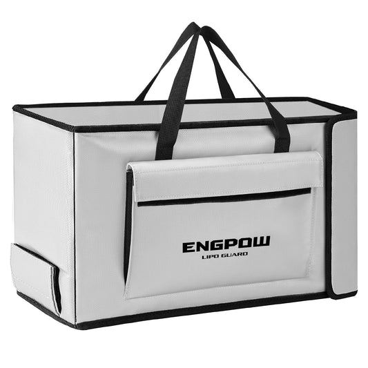 Battery bag Ebike battery bag Fireproof up to 2000°F Explosion-proof Lipo bag compatible with 2 E-Bike batteries Thick Shockproof Safe battery box Charging Transport Storage 45 x 12 x 25 cm