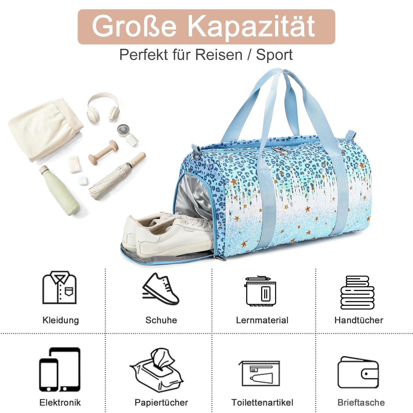 Kids sports bag with shoe compartment and wet pocket. Perfect for swimming, teens, and fitness activities. Ideal for outdoor sports.