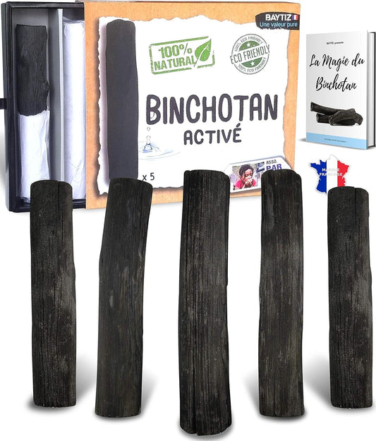 Baytiz® Activated Charcoal Water Filter - Binchotan Activated Charcoal Filter for Water Purification - Water Filter Pitchers Charcoal Water Purifier Air Purifier Charcoal Drinking Bottle Charcoal Filter Drinking Water mm