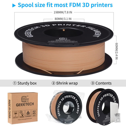 GEEETECH Matte PLA Filament, 3D printer PLA filament 1 kg spool, Accuracy +/- 0.03 mm, Skin color
