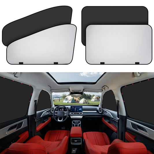 XCBYT Car Sun Shade Side Window Magnetic,4 Pieces Privacy Car Window Sunshade,Car Sun Shade Baby,UV Protection Heat Insulation Car Darkening,More Magnets (TY04S)