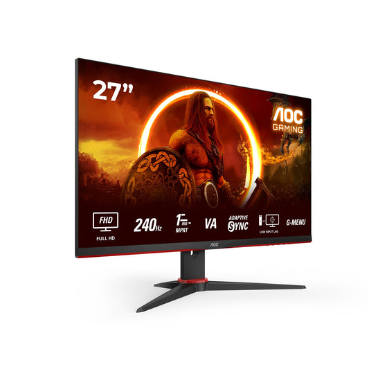 AOC Gaming 27G2ZNE - 27-inch Full HD monitor, 240 Hz, 0.5 ms MPRT, FreeSync Premium (1920x1080, HDMI 1.4, DisplayPort 1.2) black/red.
