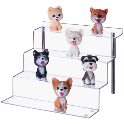 LileZbox acrylic display riser shelf for pops figures, clear large 4-tier display stand for showcasing or collecting, cupcake dessert product, 1 pack (30 x 28 x 22 cm)