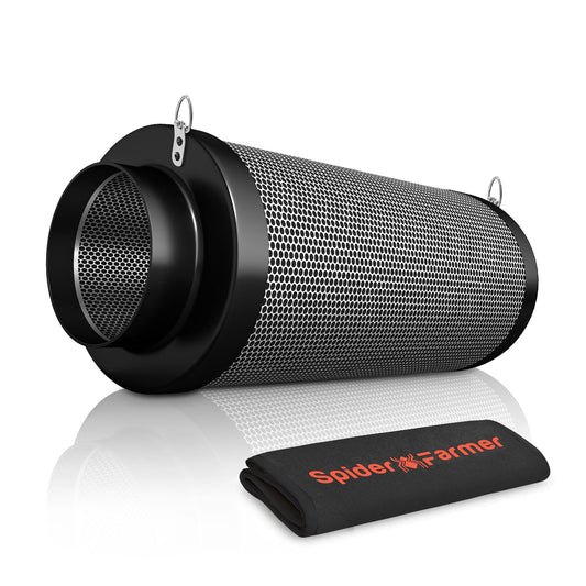 Spider Farmer activated carbon filter 100mm/4 Inch coal filter Air Carbon Filter, Lightweight Australian activated carbon for grow tent odor control, air washer for duct fan, air filtration, greenhouse.