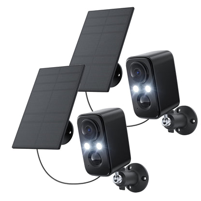 IHOXTX Outdoor Surveillance Camera with Battery and Solar Panel, Outdoor WiFi Camera with Colorful Night Vision, PIR Motion Detection, 2-Way Audio (black-2)