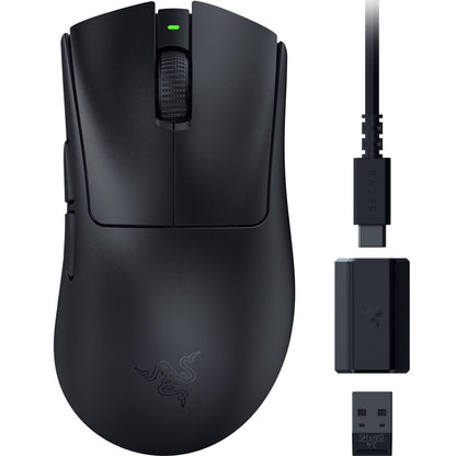 Razer DeathAdder V3 HyperSpeed - Ultra-light wireless ergonomic esports gaming mouse with 26K DPI (55g light, soft-touch coating, 100 hours battery life, HyperSpeed with 8K Hz) Black.