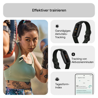 Google Fitbit Inspire 3 - Health & Fitness Tracker for women/men - Heart rate monitoring, stress management, sleep analysis & up to 10 days of battery life - Fitness watch compatible with Android/iOS