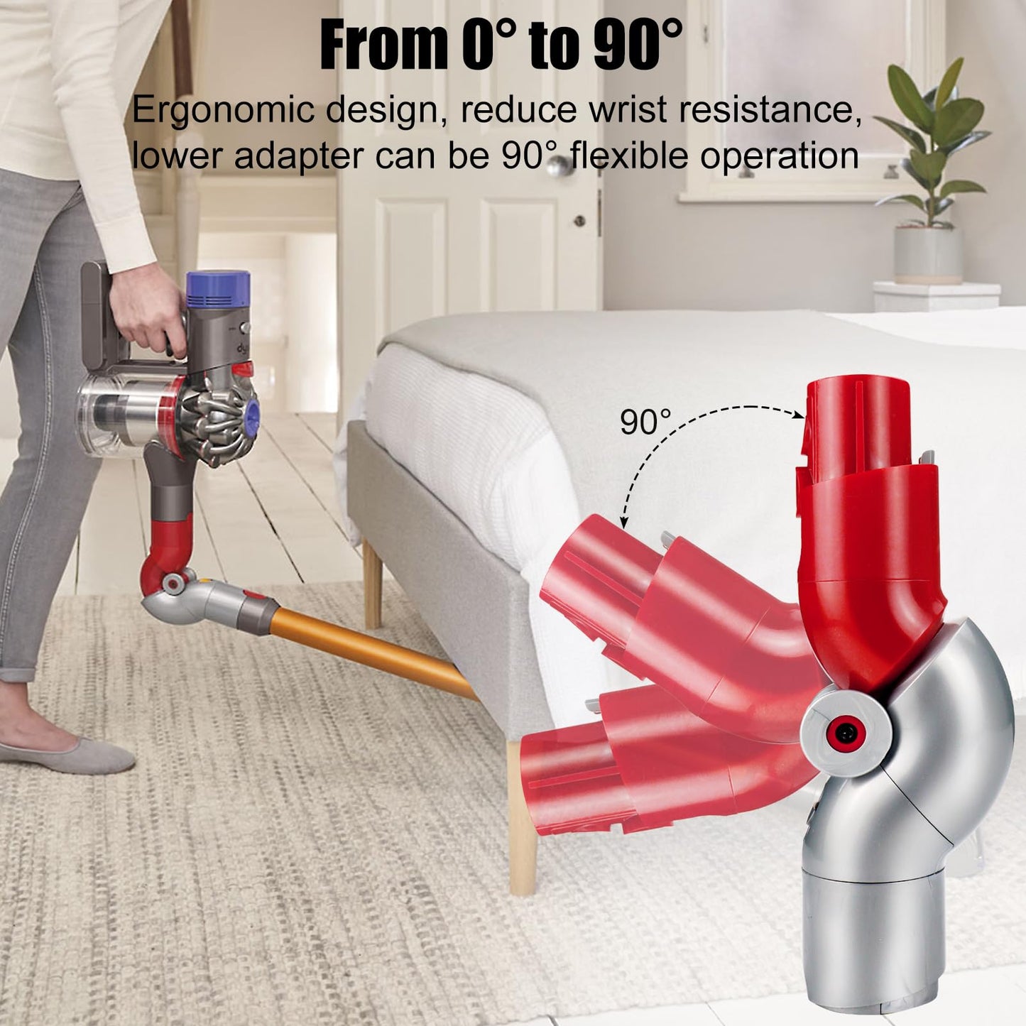 Lower adapter quick release bend adapter for Dyson V10Slim V12 Digital Slim vacuum cleaner accessories Low reach cleaning tool NO.971435-02