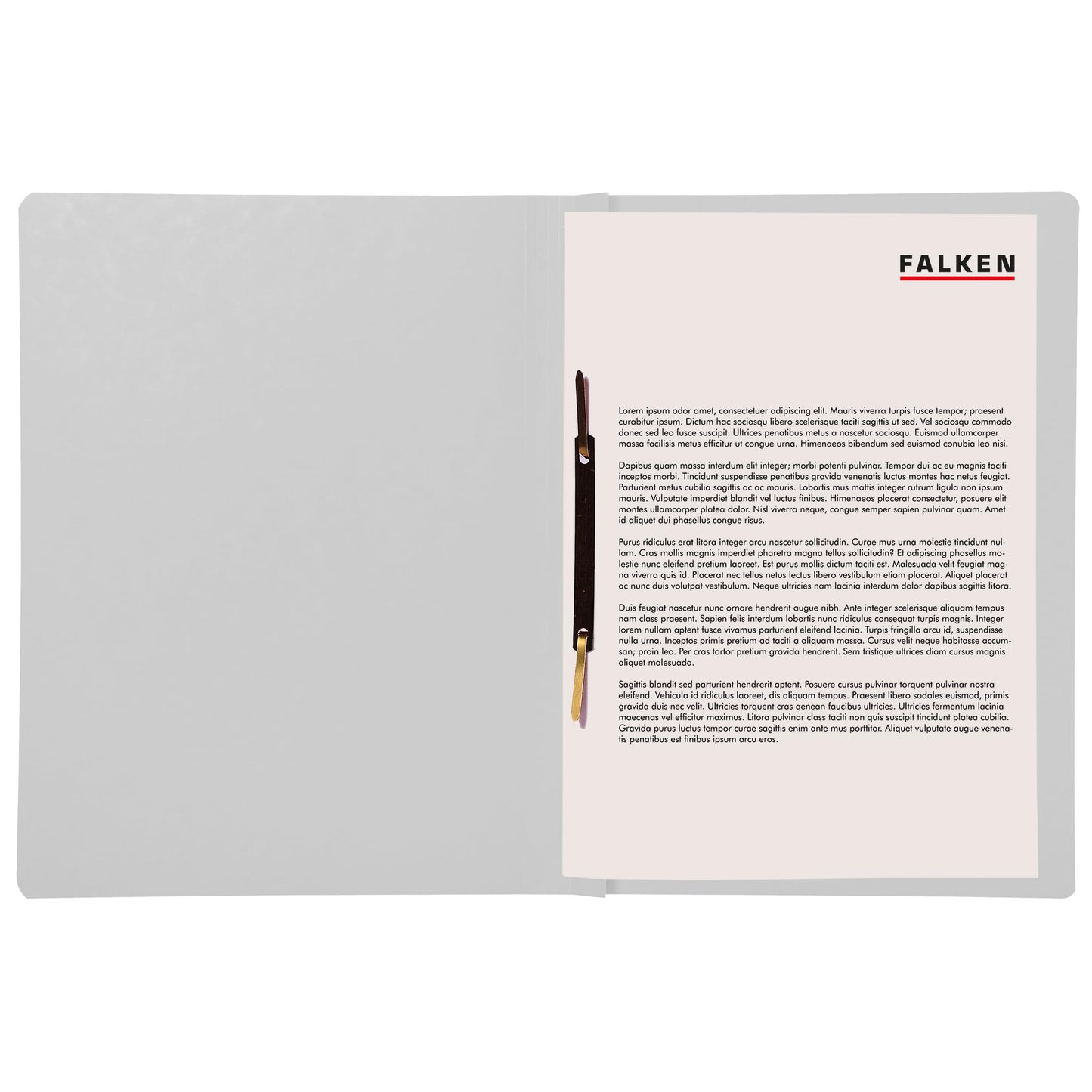 Original Falcon 100-pack recycled fasteners size A4 grey. Made in Germany with Blue Angel certification. Ideal for school and university use.