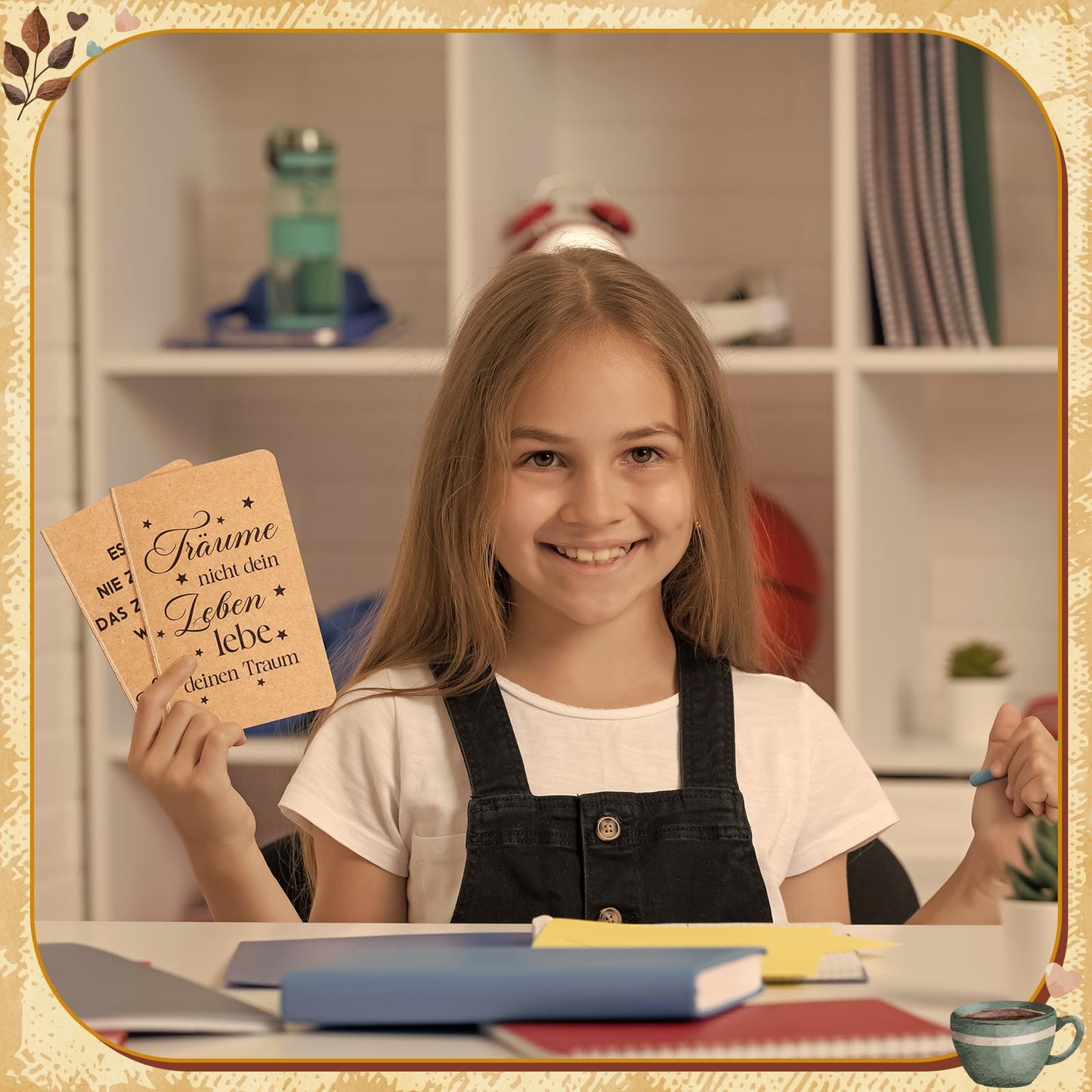 Tenare 30 Pieces Mini Notebooks with Quote Small Inspirational Notebooks Lined Pocket Diary Notepads Party Favors Gifts for School Office Home, 10 Styles (Kraft Paper Cover)