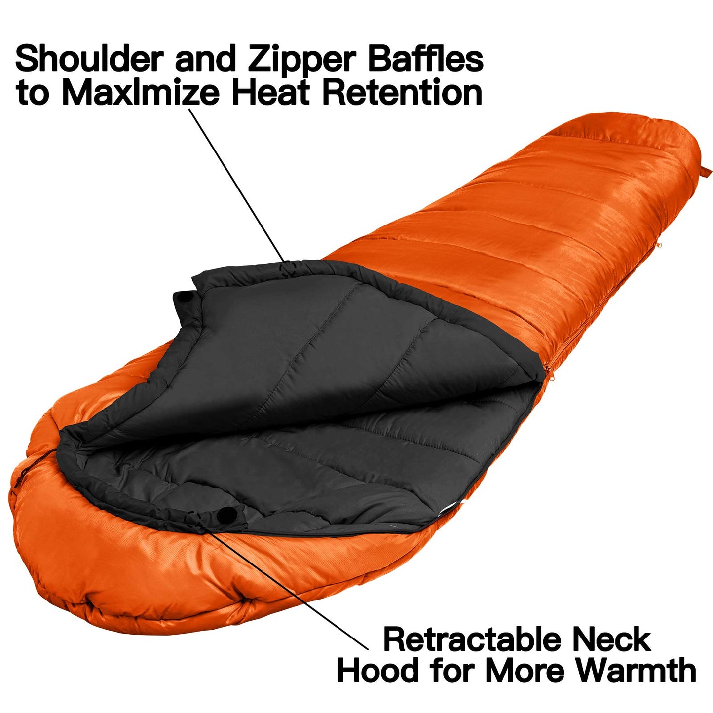 Bessport sleeping bag 3-4 seasons water resistant winter mummy sleeping bag temperature 0°C warm for outdoor camping festival trekking