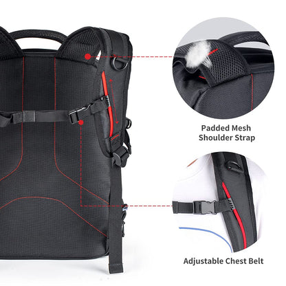 Beschoi Camera Backpack Waterproof Bag with Laptop Compartment for Canon Sony Nikon Olympus SLR/DSLR Camera, Lens and Accessories, Large (Black)