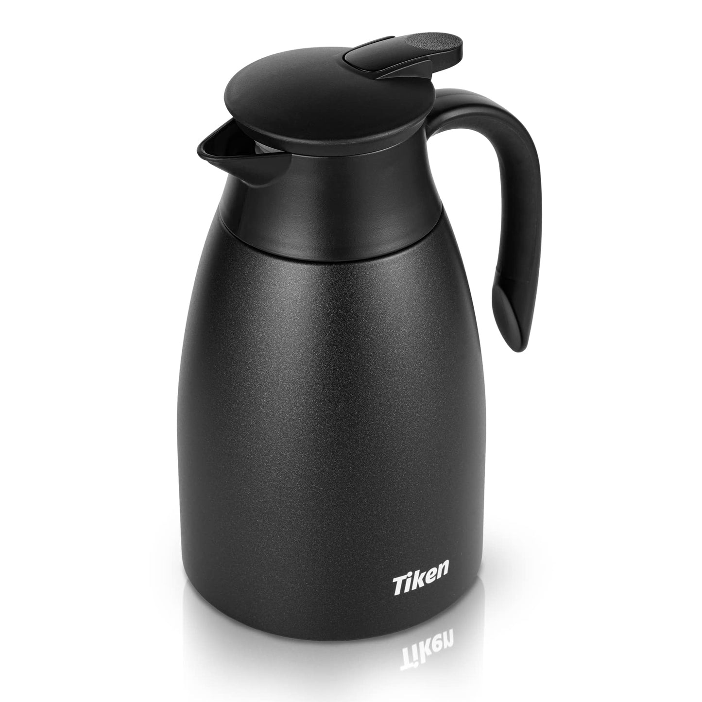 Tiken 1.5L thermos jug stainless steel double-walled vacuum insulation insulated coffee pot black