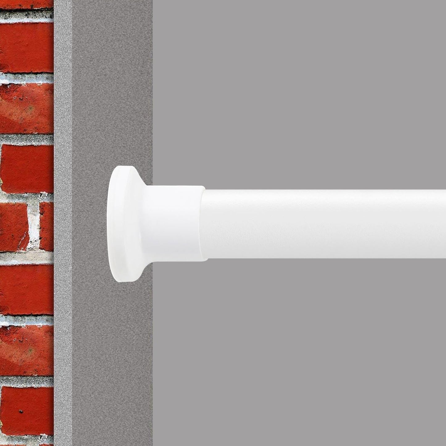 GOLDION Curtain Rod Multi-functional Telescopic Rod without Drilling 110-310cm Matte White Extendable Clamp Curtain Rod - Extra Long Telescopic Rod - for Room Divider, Curtain, and Balcony