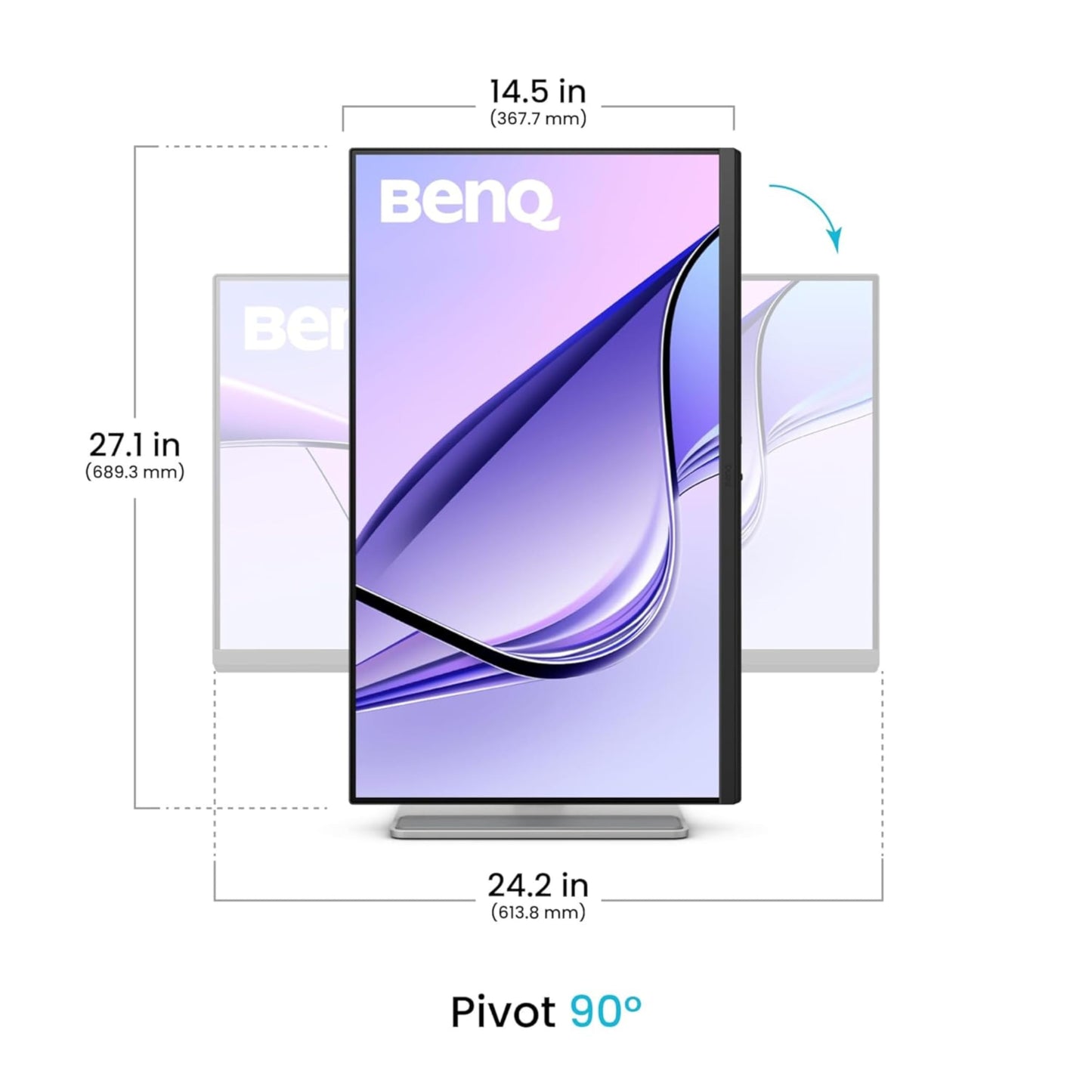 BenQ MA320U 32-inch 4K 3840x2160 monitor for MacBook Pro/Air, dual USB-C, 90W power delivery, Mac Color Match, USB hub, brightness and volume control on Mac, adjustable stand, P3 color space.