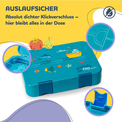 Chomp Chomp Junior lunch box for kids with compartments, colorful, divided & leak-proof, BPA-free lunchbox for daycare, bento box, safe snack box
