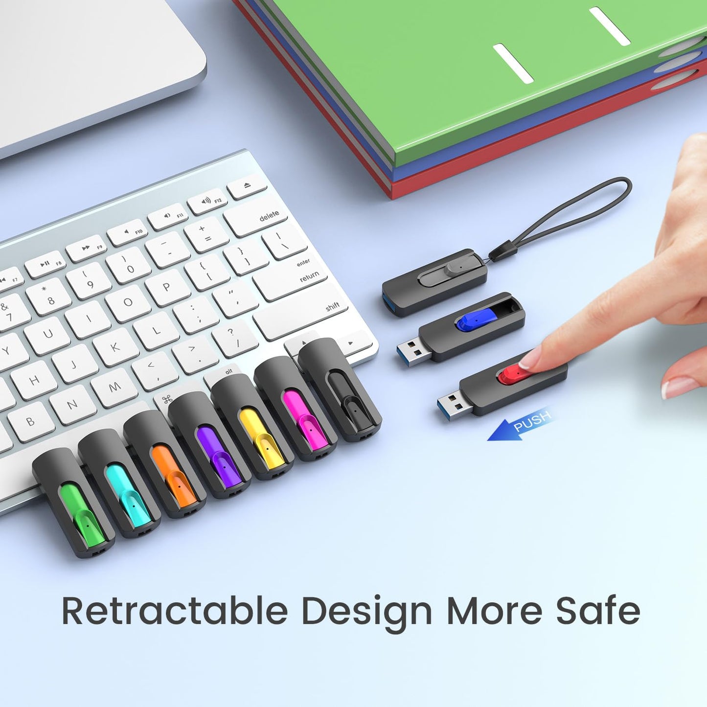 64GB USB Flash Drive 5-Pack, Vansuny USB 2.0 Memory Stick Slide Retractable (5 Pieces)