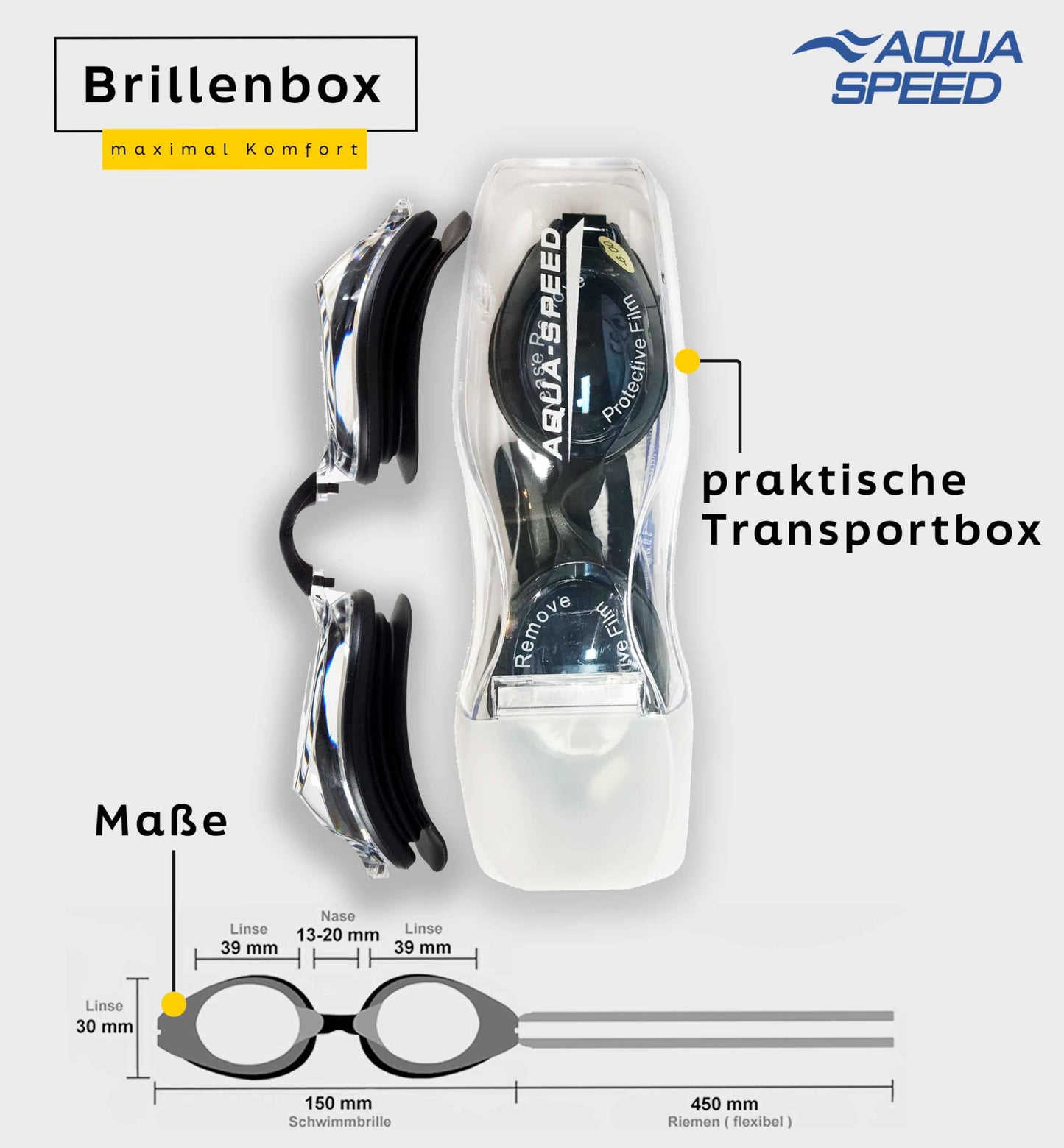 Aqua Speed Lumina swimming goggles with optical lenses -4.0 for adults teenagers | Swim Goggles Anti-Fog | UV Swimming Goggles | Competition | Swim Goggles Swim Training - Black - Tinted