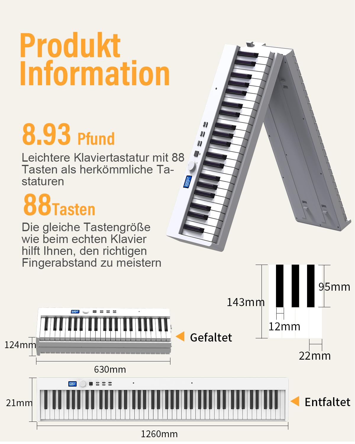 OYAYO Piano 88 Keys Keyboard Support Illuminated Keyboard and MIDI Bluetooth, Digital Piano with Piano Sticker Music Stand for Beginner Child Adult or Gift