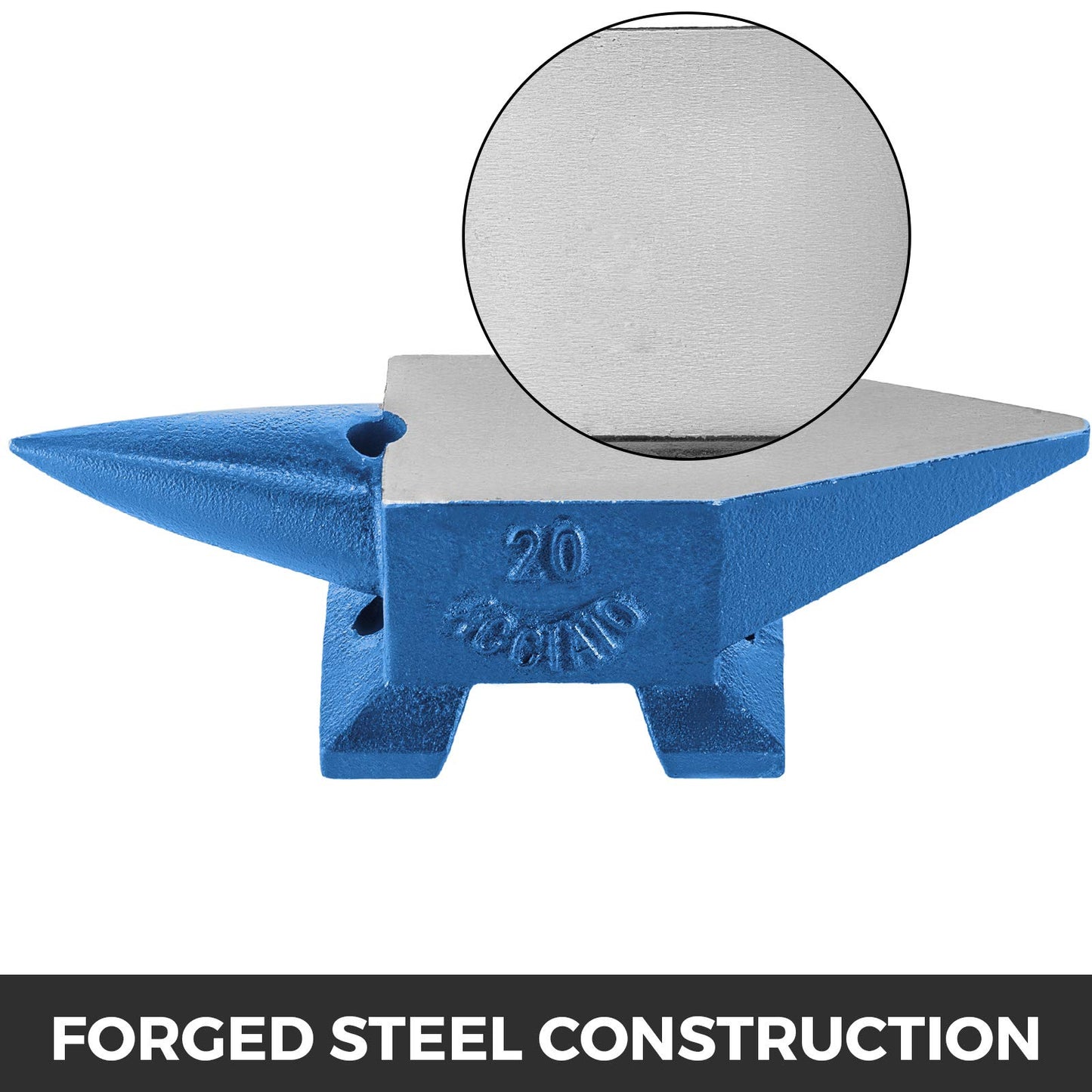VEVOR Forge Anvil 20KG Forge Accessories Anvil Tools forged steel with round and square hole sturdy