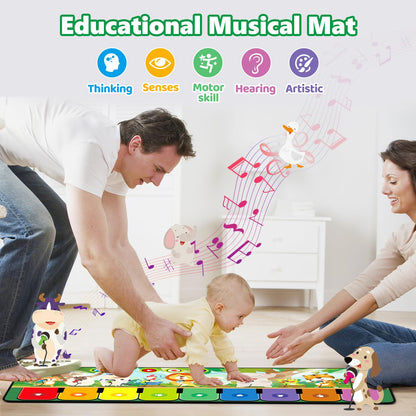 Rodzon 63301 Baby Toy for 1 Year Old, Music Mat for Children with 19 Songs and 10 Animals, Kids Toy for 1 2 3 Years Piano Mat Gift for Girls Boys Christmas Birthday