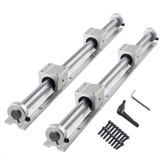 CNCMAN'S 2 pieces of SBR20 1000mm linear guide rail with 4 pieces of SBR20UU linear bearing block and 4 pieces of 20mm end stops for 3D printer.