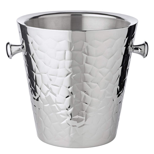 EDZARD Capri patterned champagne cooler with stand, stainless steel, with handles, for 1 bottle - Beverage cooler, bottle cooler, wine cooler, champagne cooler, ice bucket