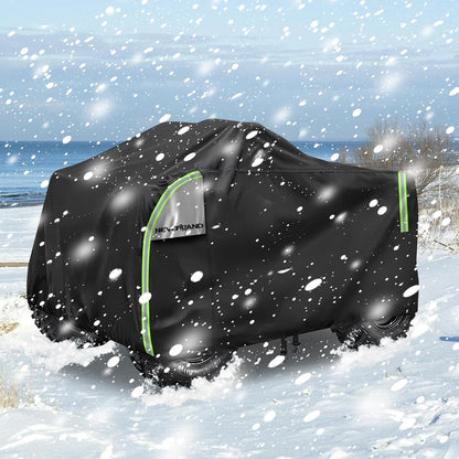 NEVERLAND XXXL Quad ATV Cover - Quad Vehicle Protection Cover 256*110*120cm Phosphorescent Dirt Repellent Winterproof Dustproof Rain UV Protection Black & Silver