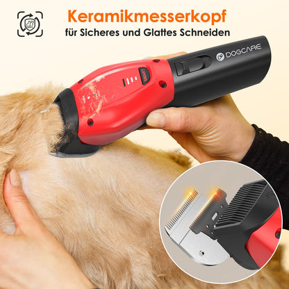 Dog grooming clipper - Intelligent quiet clipper, three modes hair trimmer for dog and cat with long battery life, rechargeable cordless pet hair trimmer with patented clipping head.