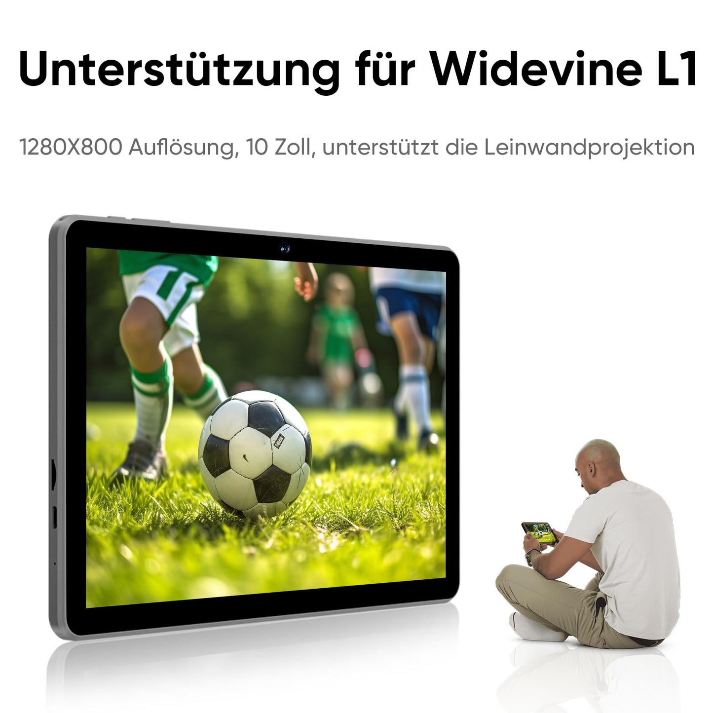 TUOHAITIME Tablet 10 inch, Android 14 Tablets, Octa-Core, 10GB RAM 64GB ROM 1TB Expansion, FHD Touchscreen, Tablet PC with Widevine L1, WiFi, GPS, BT5.0, Support 18W fast charging, Dual Camera (Blue)