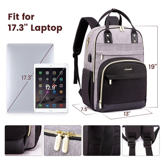 LOVEVOOK backpack for women, laptop backpack for 17 inch laptops, school backpack for girls and teenagers, waterproof school bag for boys, anti-theft school bag for school, travel, work. Lightweight.