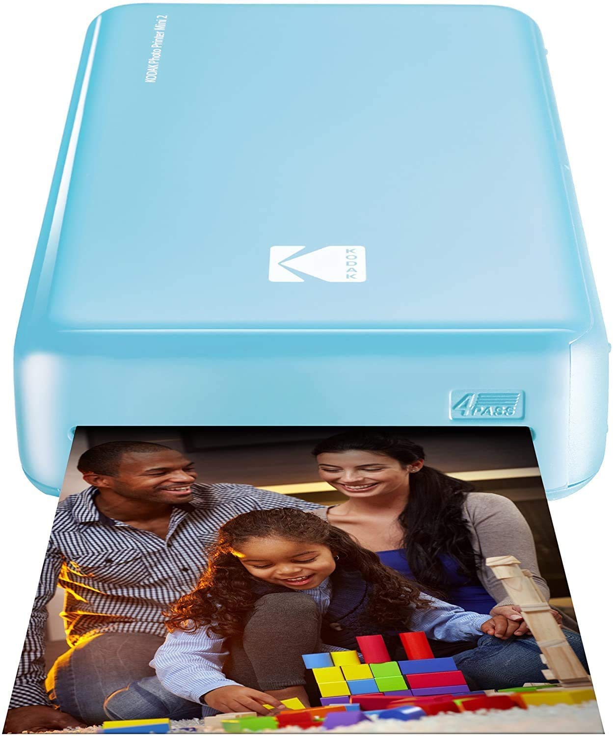 Kodak Mini 2 HD Wireless Mobile Instant Photo Printer with 4 Pass patented printing technology (Blue) - Compatible with iOS & Android devices - Real Ink in an Instant