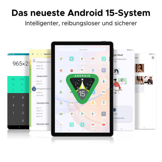 DOOGEE U11 Android 15 Tablet 11-inch with 16GB RAM + 128GB ROM (expandable up to 2TB) and 8580mAh battery. Features 13MP+5MP cameras, Octa-Core processor, 2.4G+5G Wi-Fi, GMS/WidevineL1 support, 3.5mm Audio, GPS, Face ID, and OTG. [2025]