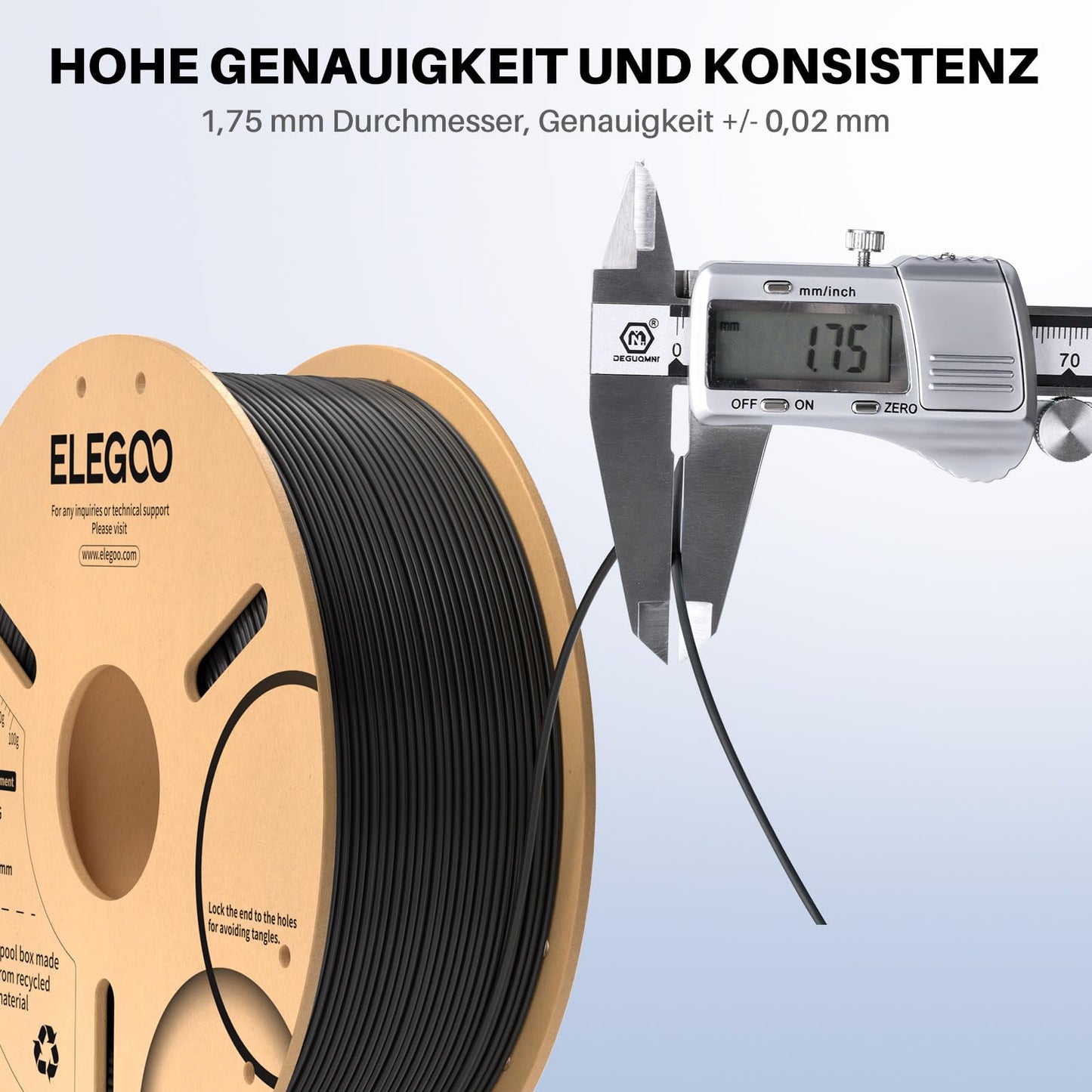 ELEGOO PLA+ Filament 1.75mm Red 1KG, PLA Plus 3D Printer Filament, Tougher and Stronger Filament-3D Printing Materials, Dimensional Accuracy +/-0.02mm, Compatible with Most 3D Printers (1KG/Spool, 2.2lbs)