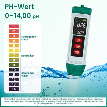 PlayDen PH Meter Water, PH/TDS/EC/Salinity/Thermometer 5 in 1 pH Value Meter with LCD Display, Automatic Temperature Compensation pH Pool Tester, High Precision Drinking Water Tester