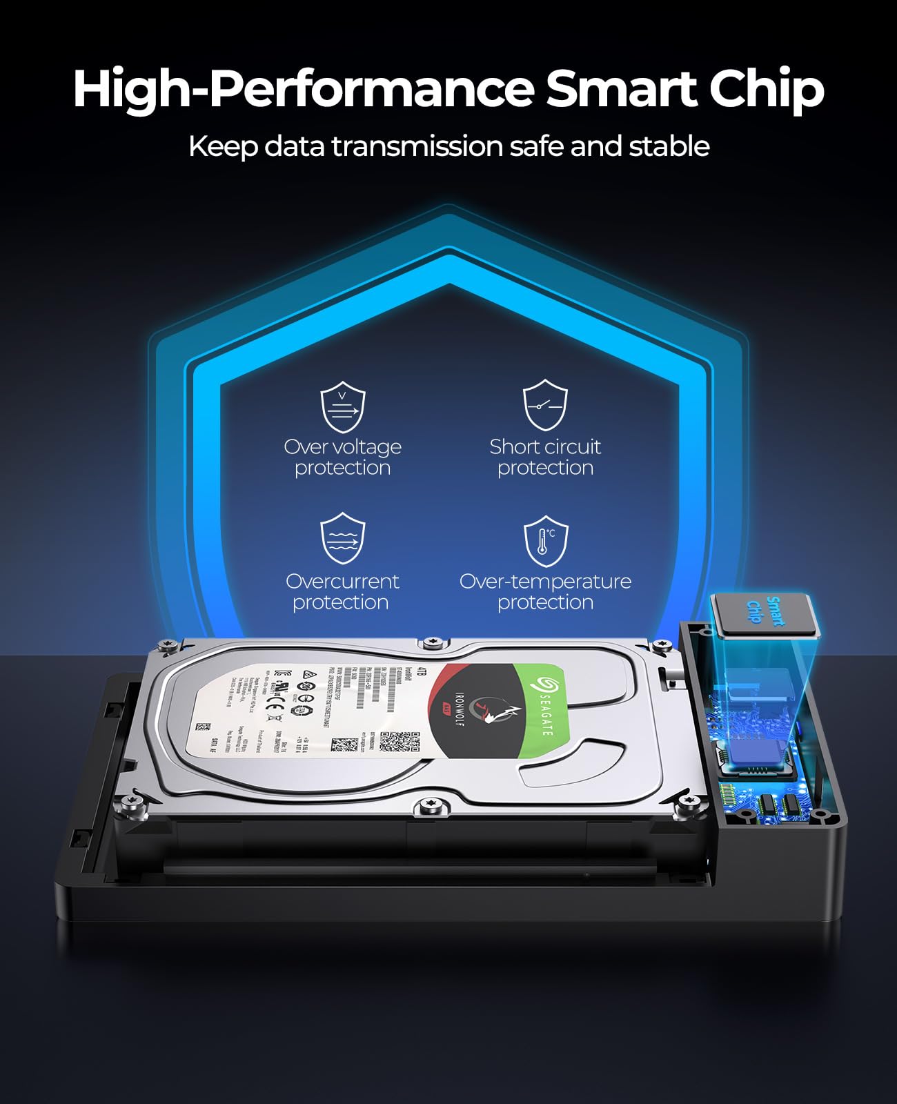 ORICO 3.5-inch External USB 3.0 Hard Drive Enclosure for 3.5/2.5 inch SATA HDD/SSD Up to 20TB, Tool-free 3.5'' HDD Enclosure with 12V/2A Power Adapter and UASP Acceleration (3588US3)