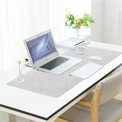 DAWNTREES Felt Desk Pad, Computer Mat for Desk, Desk Mat for Desktop, Large Mouse Pad for Desk, Desk Pad for Keyboard and Mouse (light grey)