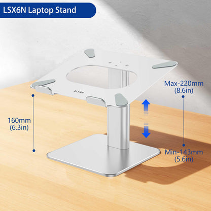 BESIGN LSX6N Laptop Stand, Adjustable Ergonomic Notebook Stand, Laptop Stand Compatible with 10-15.6" Laptops, Silver