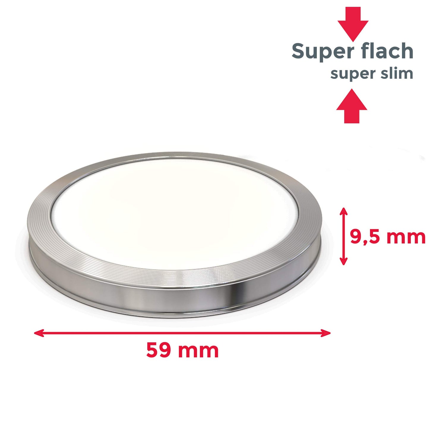 B.K.Licht - Set of 6 under cabinet lights with cable switch, warm white light color, 1.8W each, ideal for kitchen cabinets, LED light strip, cabinet lighting, kitchen lamp, 59x9.5mm, aluminum color.
