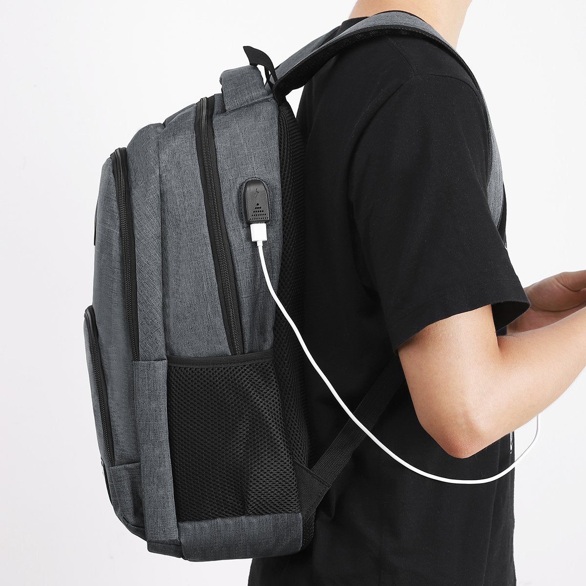 YAMTION Laptop Backpack, Men's Backpack with USB Charging Port School Backpack for Boys Teenagers with 15.6 Inch Laptop Compartment for Work School Travel, 35L