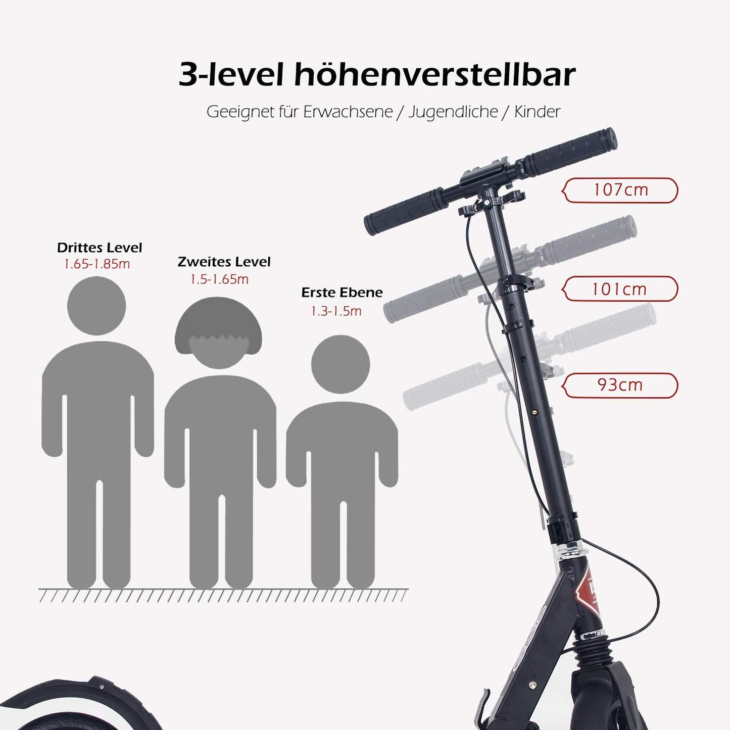 ISE Big Wheel Scooter 200mm Foldable City Scooter with 2 Wheels, Handbrake for Adults and Children, 2 Color Options, High Quality (Starry Sky Style)