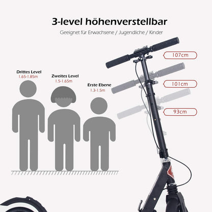 ISE Big Wheel Scooter 200mm Foldable City Scooter with 2 Wheels, Handbrake for Adults and Children, 2 Color Options, High Quality (Starry Sky Style)