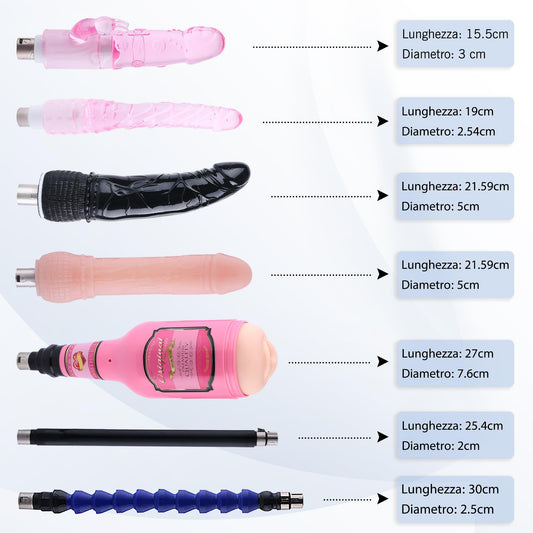 Auxfun Fuck Machine Sex Machine for Women Men, 3XLR Plug Love Machine with 7 Attachments Dildos Masturbator Anal Dildo, Sex Toy.